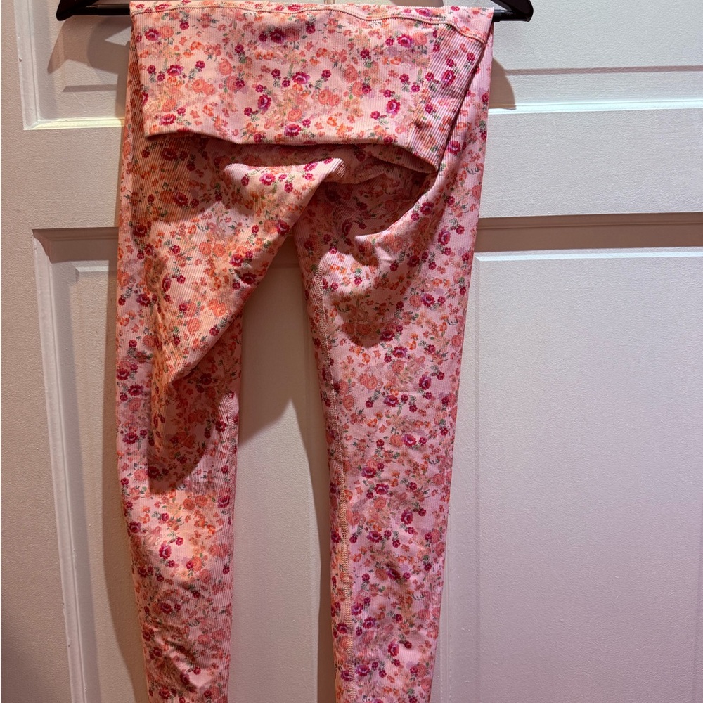 Floral Pink Leggings & Matching Sports Bra